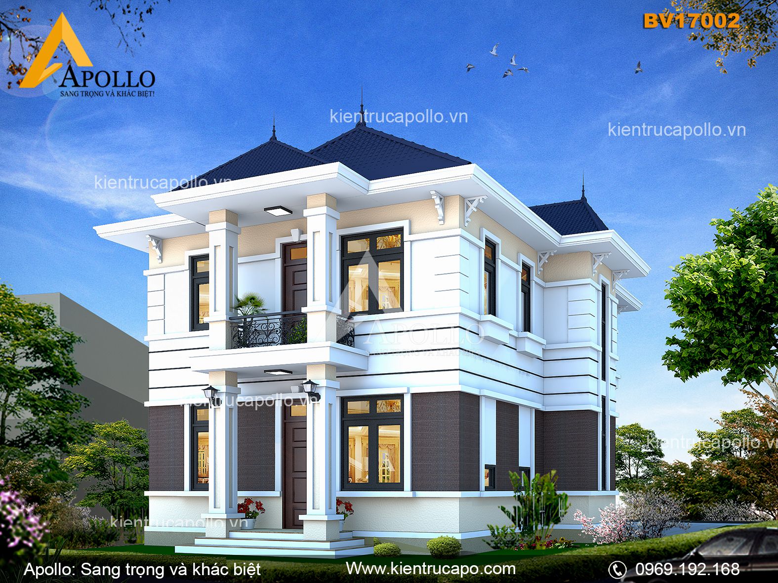 Mẫu nhà vườn phong cách giữa đồng quê (BV17002)